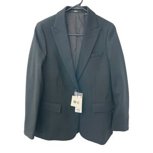 Uniqlo Tweed Tailored Women’s Wool Jacket Black 1 Button Size Small NWT